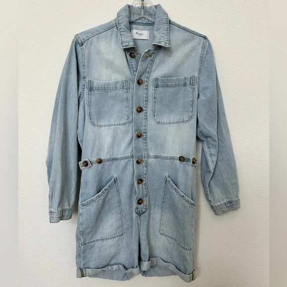 KanCan Bridget‎ Denim Romper with Pockets, size small - Picture 1 of 13